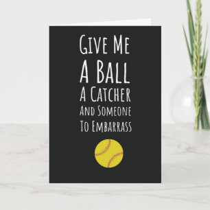 Cartes drôles de joueuses de softball lanceuses de