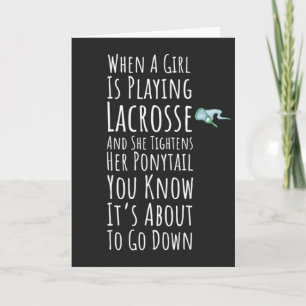 Cartes drôles de Lacrosse pour adolescentes Joueus