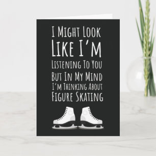 Cartes drôles de patinage artistique Sport d'hiver