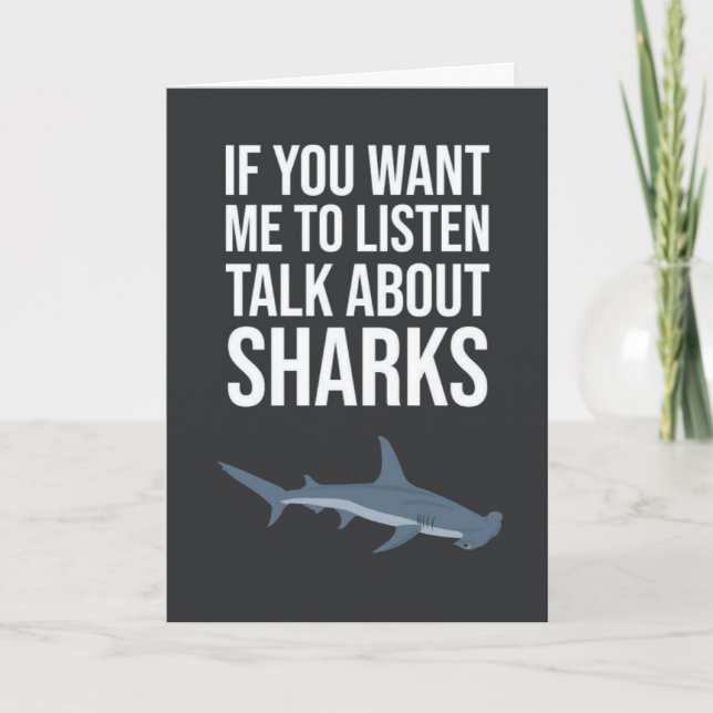 Cartes Drôles de Requin Humour d'Océan Amusant (Devant)