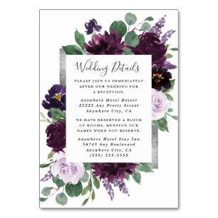 Cartes du boîtier Mariage couleur d'eau violet arg