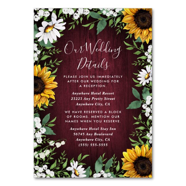 Cartes du boîtier Mariage de tournesol rouge Bourg (Par défaut)