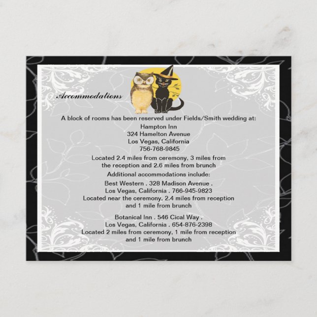 Cartes du boîtier Mariage Halloween Chat & Owl (Devant)