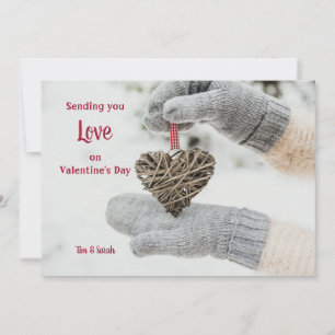 Cartes du coeur à la main Valentine's Day Card