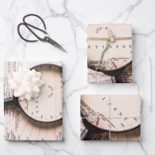 Cartes du monde antique Envelopper les feuilles de