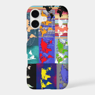 cartes du monde mixtes de style artistique coloré