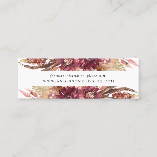 Cartes du site du Mariage Floral Boho Desert (Devant)
