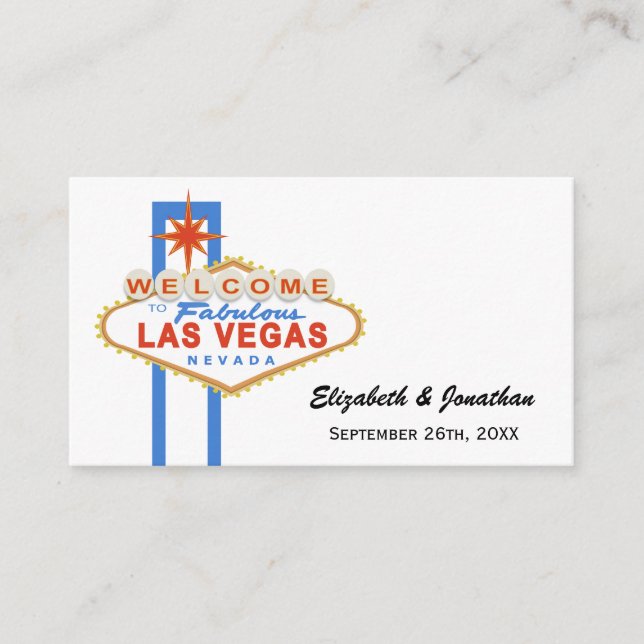Cartes du site web Mariage des signes Las Vegas (Devant)
