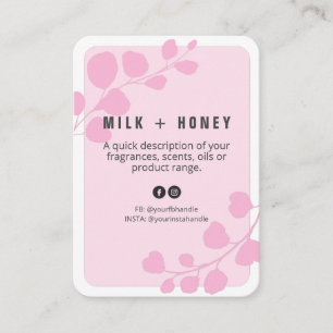 Cartes du tarif des produits botaniques roses