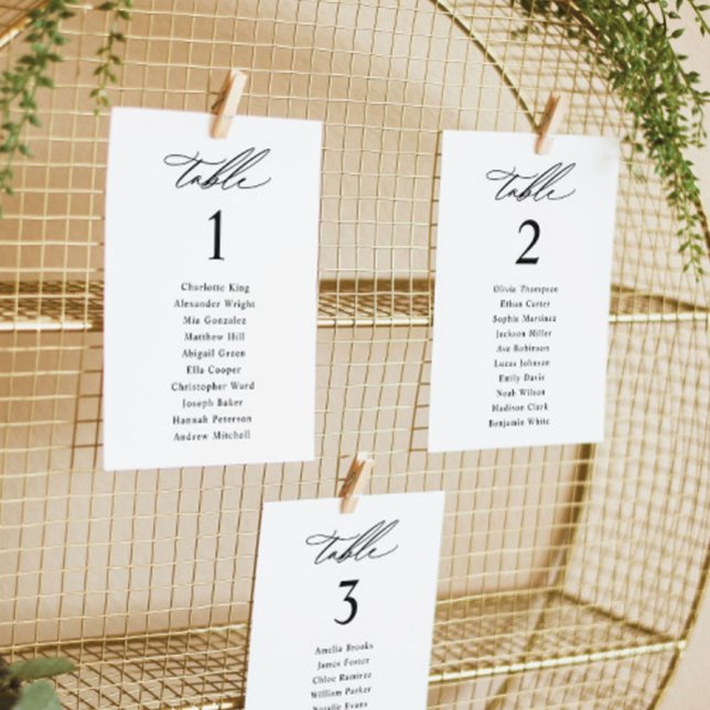 Cartes élégantes de tableau de mariage (Créateur téléchargé)