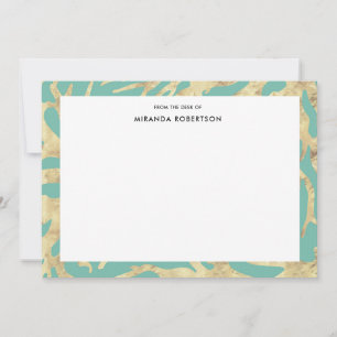 Cartes élégantes Turquoise et Gold Note