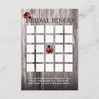 Cartes en bois de bingo-test de Fête de la mariée