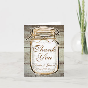 Cartes en bois de Merci de mariage de maçon de