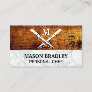 Cartes en bois en marbre   Couteaux croisés