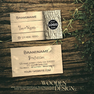 Cartes en bois naturel rustique Bois d'écorce Log
