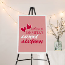 Cartes en mousse de Sweet sixteen Happy Hearts