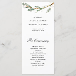 Cartes en rack pour le programme de mariage simple
