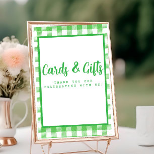 Cartes En vichy vertes et cadeaux
