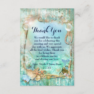 Cartes enchantées élégantes de Merci de plage de