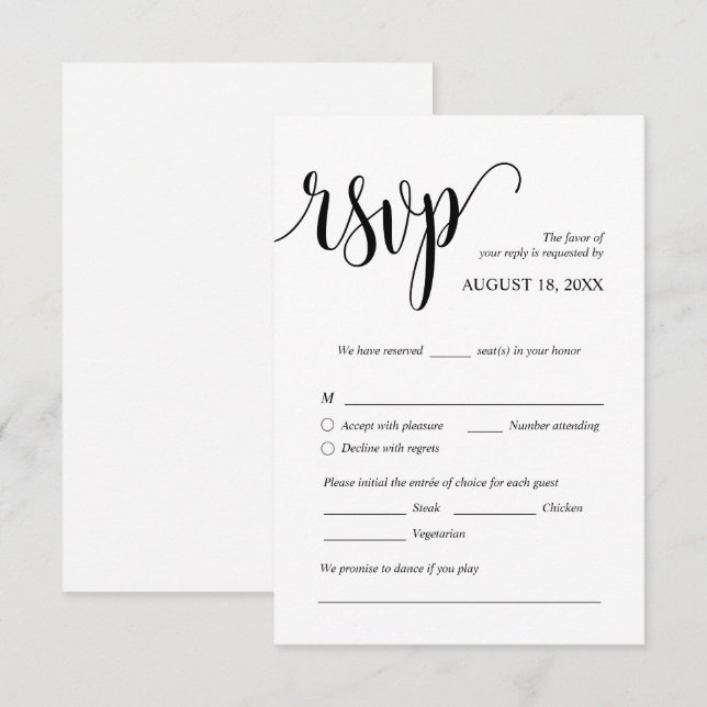 Cartes Enfermées pour Faire-part de mariage modern (Devant / Derrière)