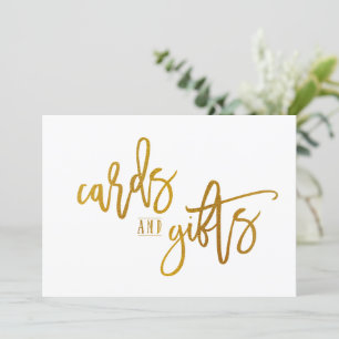 Cartes et cadeaux 5X7 Signe-Brush Script-Faux Gold
