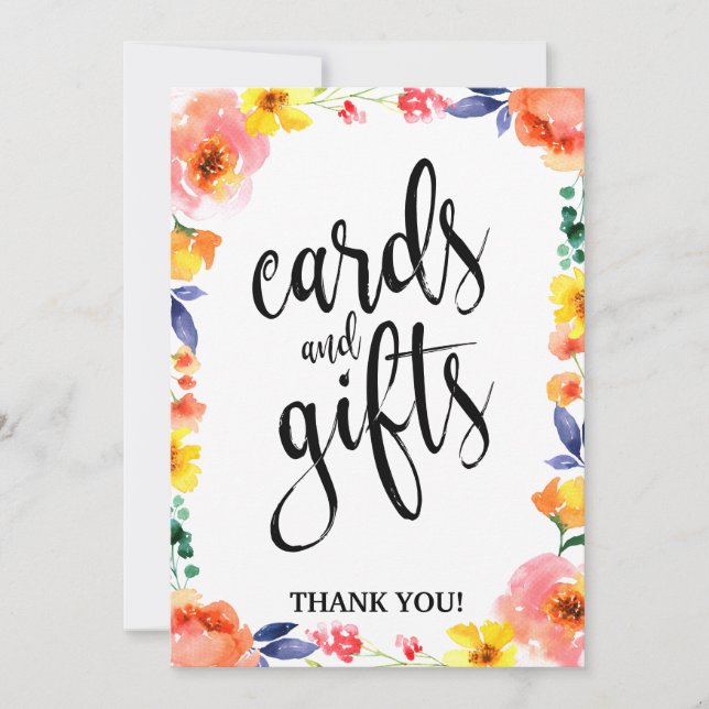 Cartes et cadeaux abordable Boho signe floral (Devant)