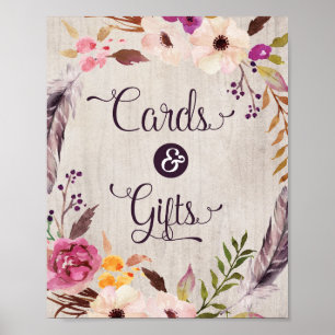 Cartes et cadeaux Boho rustiques Décoration Fête d