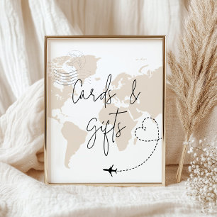 Cartes et cadeaux carte avion baby shower poster