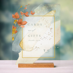 Cartes et cadeaux de mariage fleurs sauvages Gold 