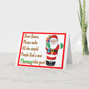 Cartes et cadeaux de Noël du pharmacien