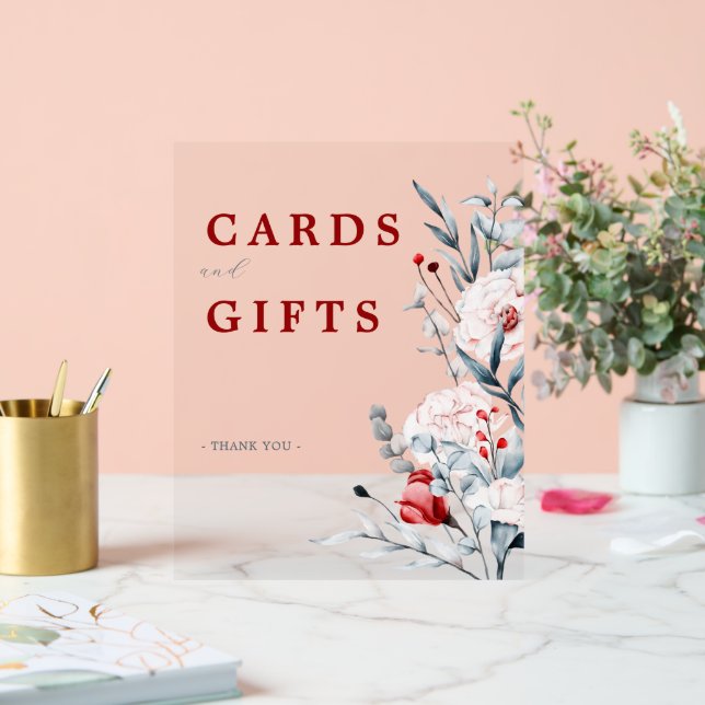 Cartes Et Cadeaux Floraux Fleurs Rouge Et Bleu (Mariage)