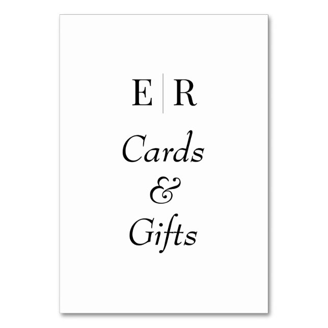 Cartes et cadeaux Panneau de tableau Monogramme no (Par défaut)