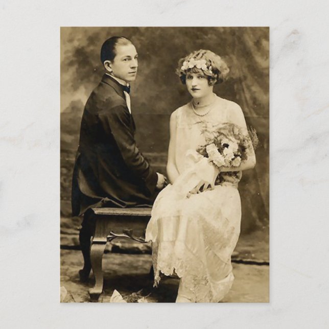 Cartes et Cadeaux Romantiques Vintage pour Mariés (Devant)