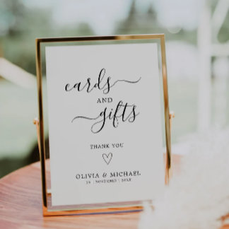 Cartes et cadeaux Signer Modèle, Mariage minimalis