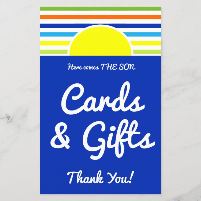 Cartes et Cadeaux  Voici le Fils Panneau pour Baby (Devant)
