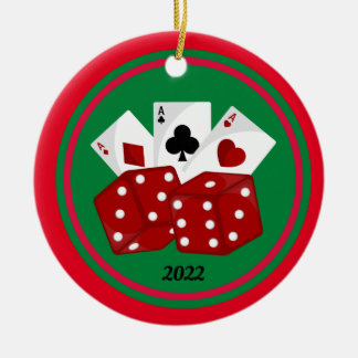Cartes et dés Casino Ornements de Noël