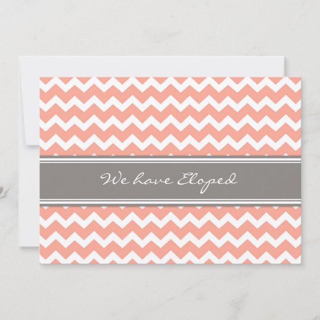 Cartes Faire-part Chevron Coral Grey (Devant)