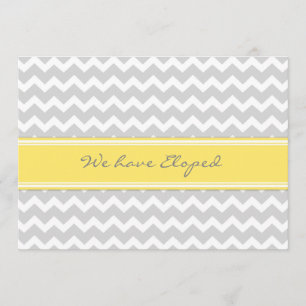 Cartes Faire-part Chevron Lemon Grey Elopement
