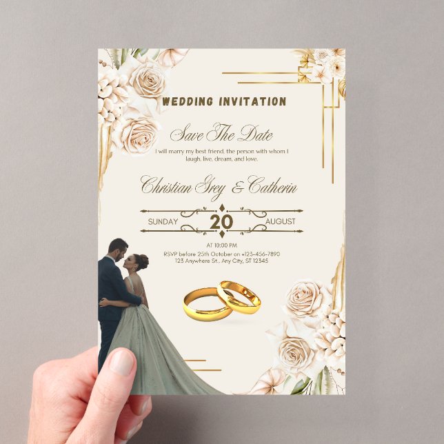 Cartes Faire-part de mariage élégantes et personna (In situ (ordinateur de poche))