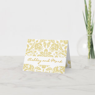 Cartes Faire-part de mariage en or Cream Damask