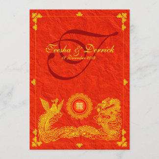 Cartes faire-part de mariage Orientales Dragon & P
