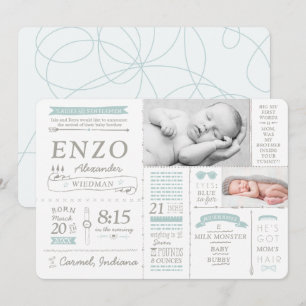 Cartes Faire-part de naissance Infographie