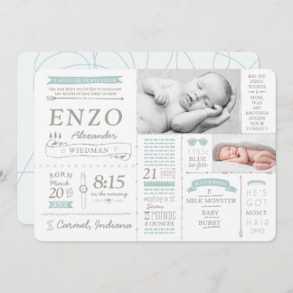 Cartes Faire-part de naissance Infographie