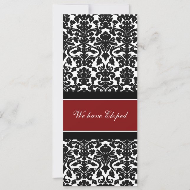 Cartes Faire-part Red Damask Elopement (Devant)