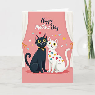 Cartes Félinines à Motif de Coeur