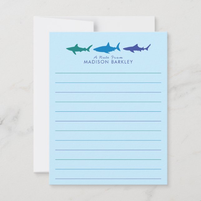 Cartes fixes pour enfants de Blue Sharks (Devant)