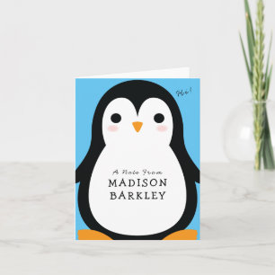 Cartes fixes pour enfants Penguin mignonne