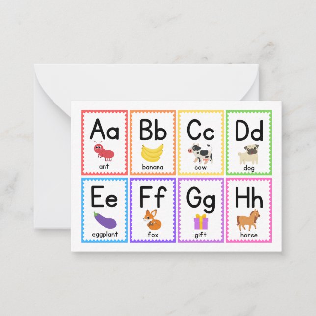Cartes Flash Alphabet colorées pour Curious Little (Devant)