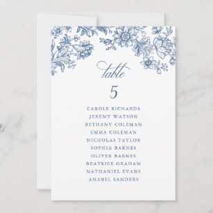Cartes Floral Elegant Vintage Bleu Siège Cartes