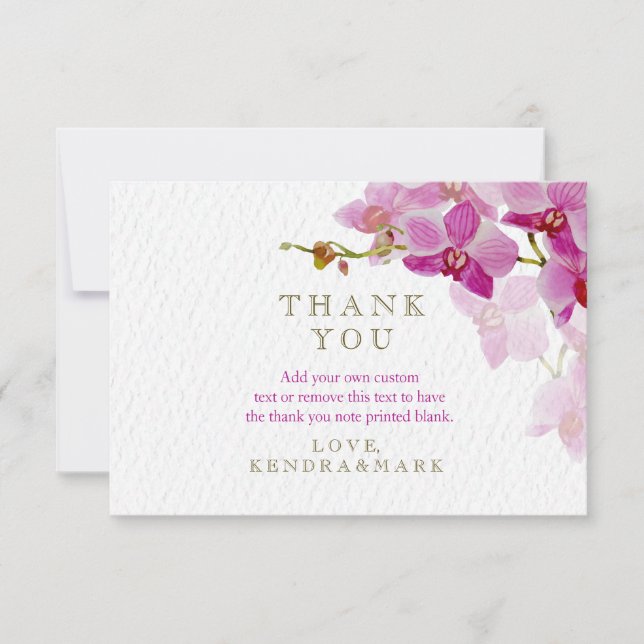 Cartes florales de Merci de paradis d'orchidée (Devant)